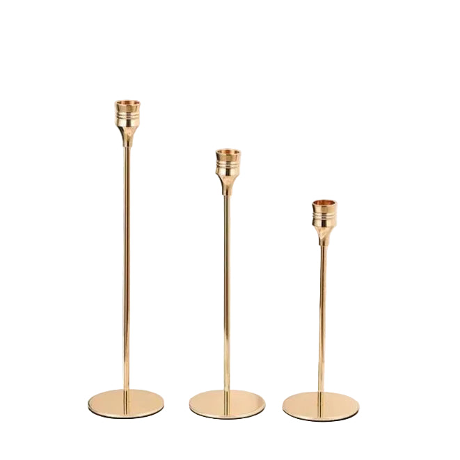 Świecznik - zestaw 3 sztuk - 2 kolory - świece stołowe - nastrojowe