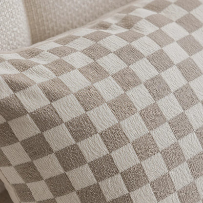 Luksusowa beżowa poszewka na poduszkę w kratkę w stylu francuskim 2