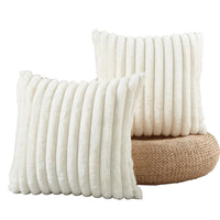 Ozdobna poszewka na poduszkę – kwadratowa – 45 cm x 45 cm – w paski – miękka