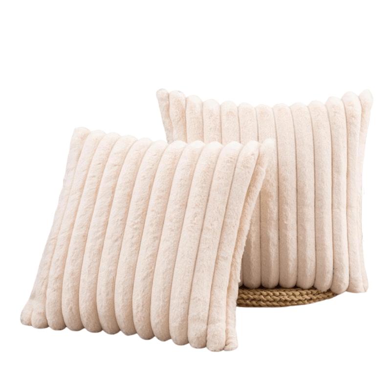 Ozdobna poszewka na poduszkę – kwadratowa – 45 cm x 45 cm – w paski – miękka