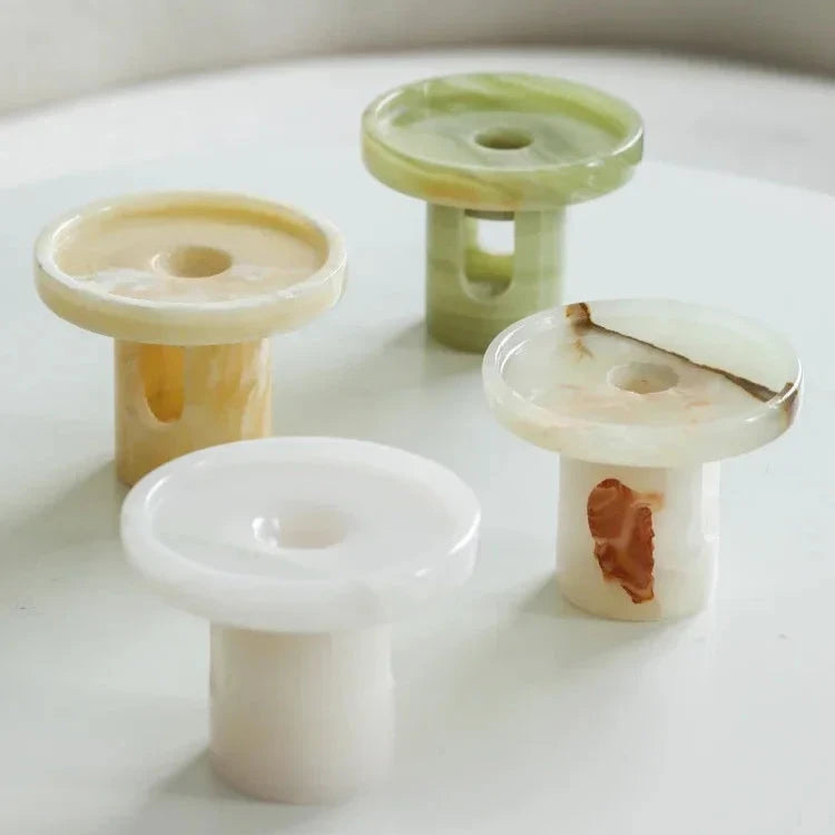 Świecznik - marmur - świeczniki stołowe - pojemnik na wosk