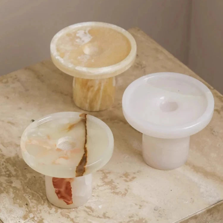 Świecznik - marmur - świeczniki stołowe - pojemnik na wosk