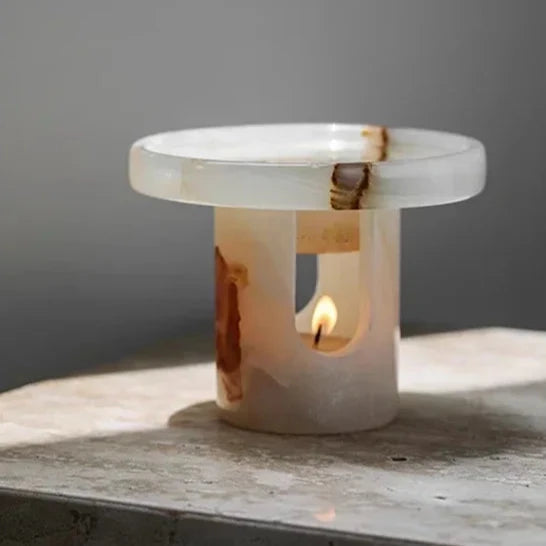 Świecznik - marmur - świeczniki stołowe - pojemnik na wosk