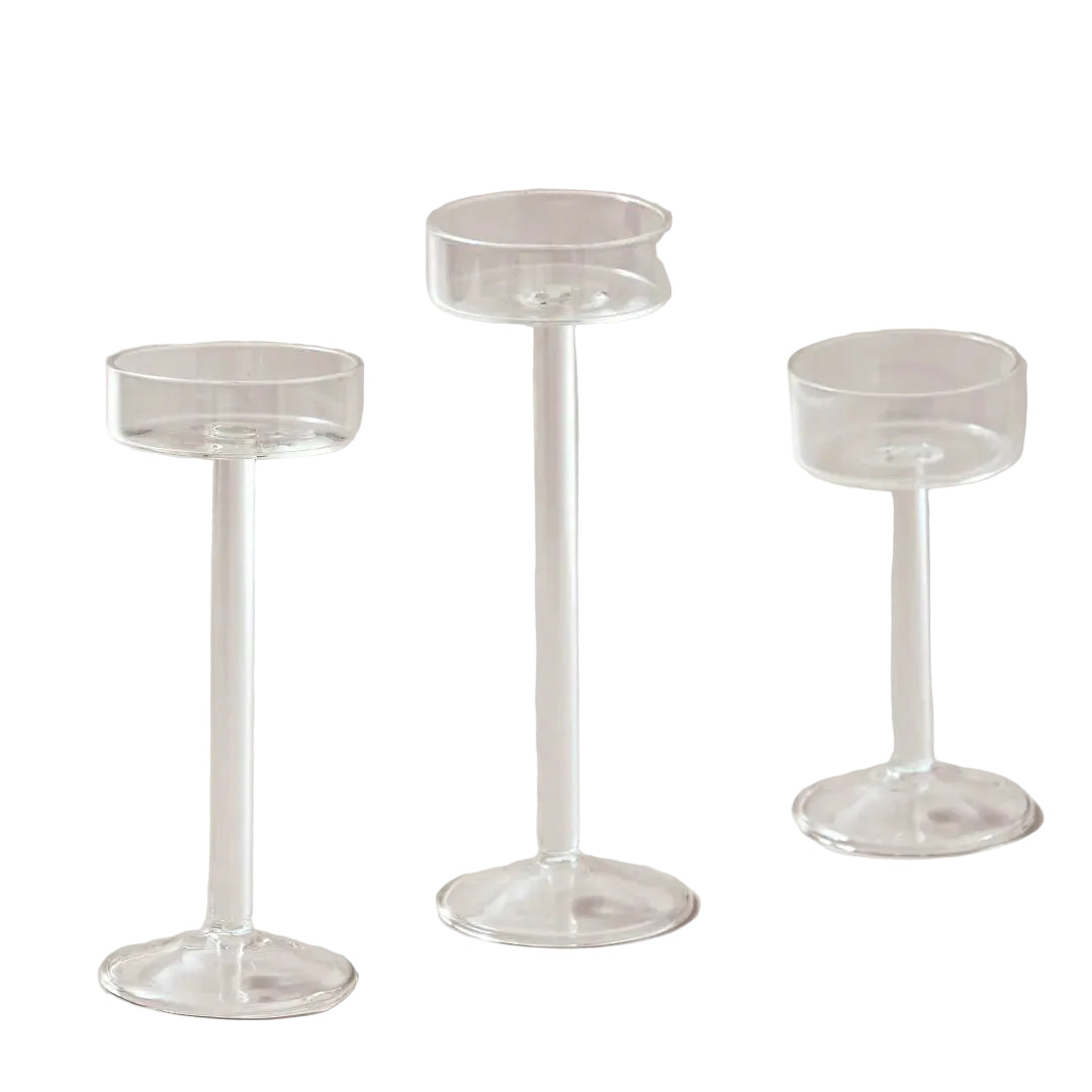 Świecznik - Szkło - 3 różne rozmiary - świeczniki stołowe - nastrojowe