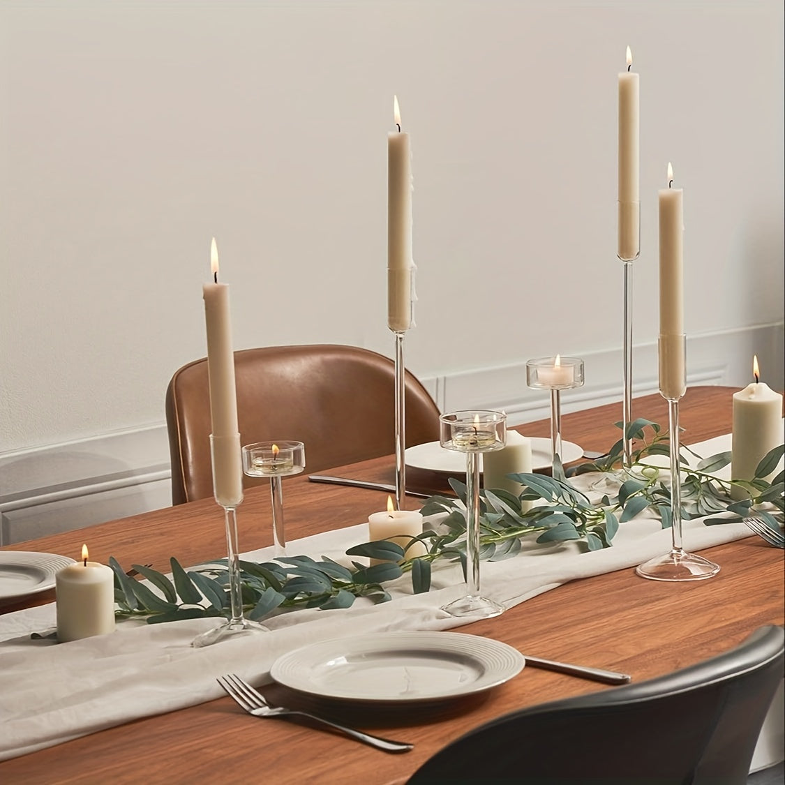 Świecznik - Szkło - 3 różne rozmiary - świeczniki stołowe - nastrojowe