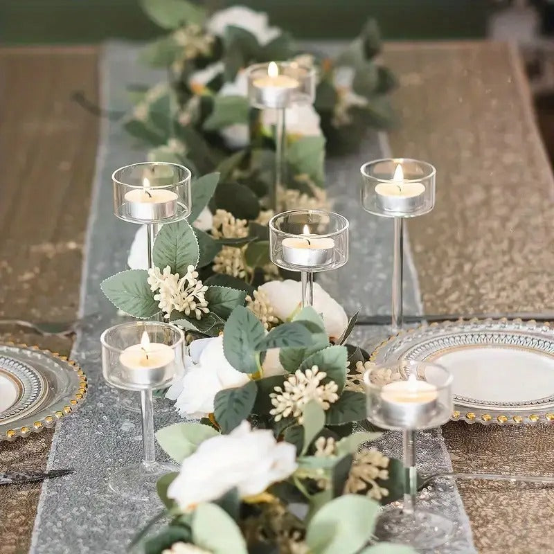 Świecznik - Szkło - 3 różne rozmiary - świeczniki stołowe - nastrojowe