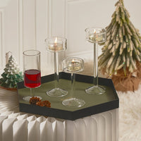 Świecznik - Szkło - 3 różne rozmiary - świeczniki stołowe - nastrojowe