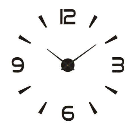Zegar ścienny – Cichy mechanizm – Zasilanie bateryjne – Samoprzylepne litery