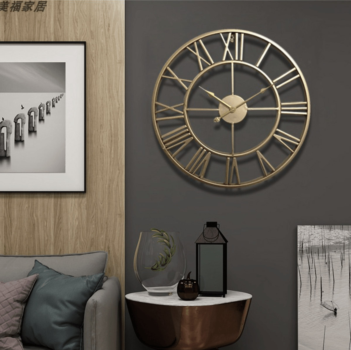 TIMEMESH – Zegar ścienny szkieletowy z cichym mechanizmem bez tykania 0