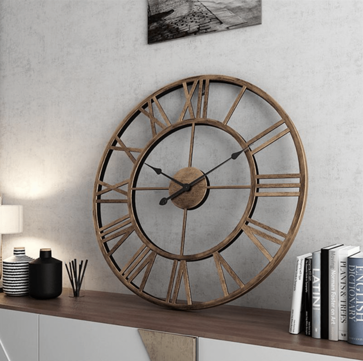 TIMEMESH – Zegar ścienny szkieletowy z cichym mechanizmem bez tykania 1